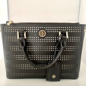 Tory Burch Robinson Perforated Leather Satchel